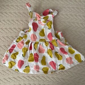 Carter's White Dress with Pink and Yellow Fruit Print